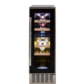 300mm Built In Wine Cooler Dual Zone 17 Bottles