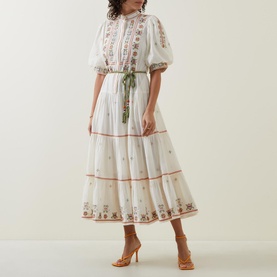 Lovella Embroidered Tiered Dress