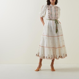 Lovella Embroidered Tiered Dress
