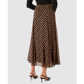 Donna Striped Godet Skirt