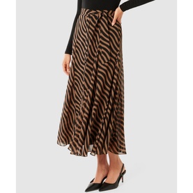 Donna Striped Godet Skirt