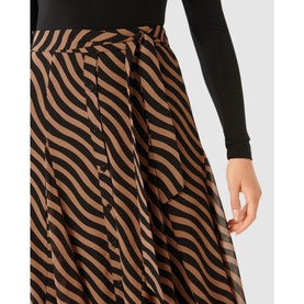 Donna Striped Godet Skirt