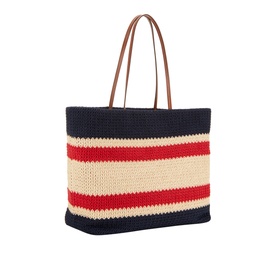 Tessuto Striped Raffia Tote Bag