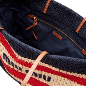 Tessuto Striped Raffia Tote Bag