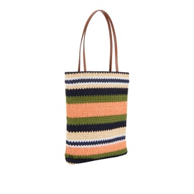 Tessuto Striped Raffia Tote Bag