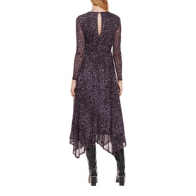 Asymmetric Long-Sleeved Leopard Print Dress