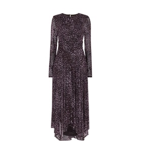 navy blue dress for baby girl Mint Velvet Asymmetric Sculpting Midi Dress, Black main image 0
