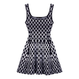 Monochrome Flared Mini Dress