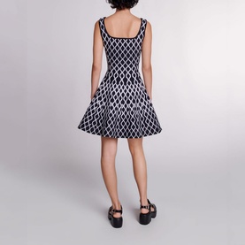 Monochrome Flared Mini Dress