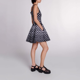 Monochrome Flared Mini Dress