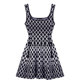 Monochrome Flared Mini Dress