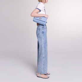 Rhinestone Embellished Wide-Leg Jeans