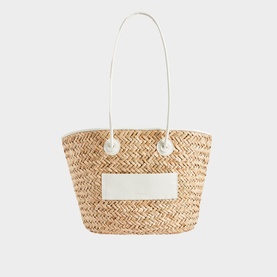 Woven Straw Medium Tote Bag