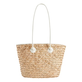Woven Straw Medium Tote Bag