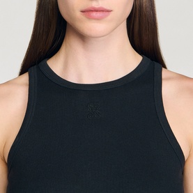 Logo Ribbed Tank Top