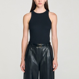 Logo Ribbed Tank Top