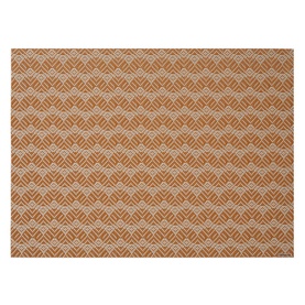 Chilewich Swing Rectangle Placemat in yellow, featuring a woven geometric chevron pattern in warm amber and cream tones