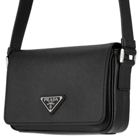 Triangle Logo Leather Shoulder Bag