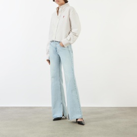 Slit-Detail Flared Jeans