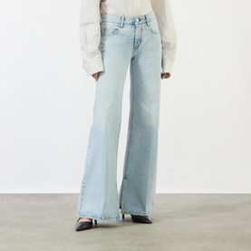 Slit-Detail Flared Jeans