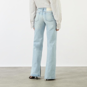 Slit-Detail Flared Jeans