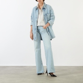 Slit-Detail Flared Jeans