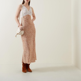 Sand Leopard Silk Dress