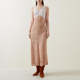 Sand Leopard Silk Dress