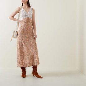 Sand Leopard Silk Dress