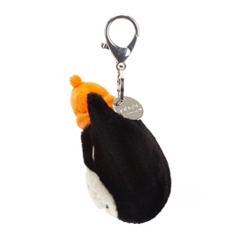 Jellycat Jack Bag Charm 13cm, black and white penguin plush keyring charm with orange beak and silver lobster clasp