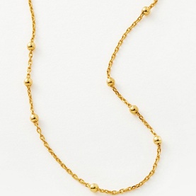 Missoma Orb Chain Bracelet in gold vermeil with evenly spaced spherical bobble detailing on a delicate link chain