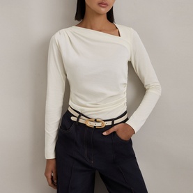 Sandy Asymmetric Ruched Top
