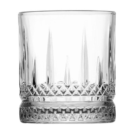 Ravenhead Winchester Mixer Glass in clear crystal with cut-style diamond base pattern and long vertical lines, heavy base tumbler, 37cl