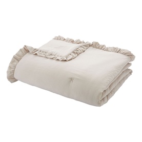 Soft Washed Frill Bedspread Natural