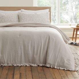 Soft Washed Frill Bedspread Natural