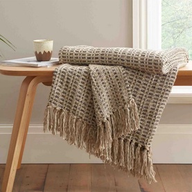 Amble Linen Blend Throw Charcoal