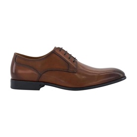 Dune Southwark Smart Lace-Up Shoes in brown leather, round toe, Gibson style, flat heel, rubber sole
