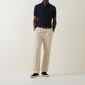 Stripe Placket Polo Shirt