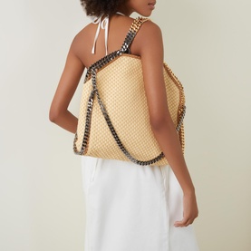Falabella 3 Chain Woven Tote Bag