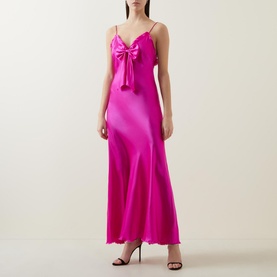 Luciole Bow Silk Dress