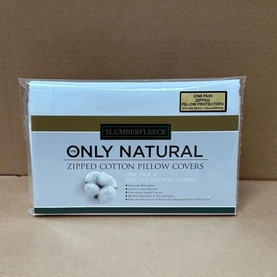 Natural Cotton Zipped Pillow Protector Pair