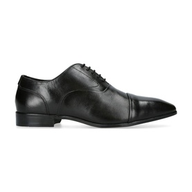 KG by Kurt Geiger Sonny Brogues in black smooth leather with almond toe, lace-up fastening, blind eyelets and red stitch heel detail