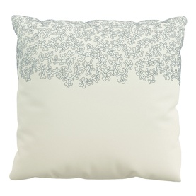 Sanderson Woodland Chorus Square Pillowcase Pair in blue grey, cream cotton percale with delicate floral embroidery detail along top edge