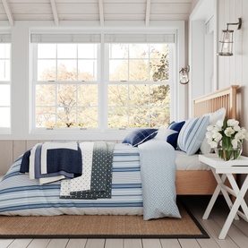 Nautical Stripe Duvet Set Navy Blue