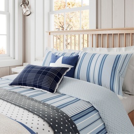 Nautical Stripe Duvet Set Navy Blue