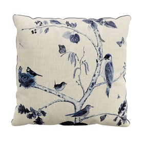 Woodland Chorus Cushion Blue Grey