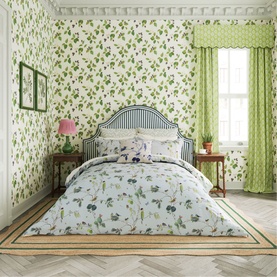 Woodland Chorus Cushion Blue Grey