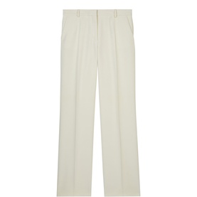 High-Rise Straight-Leg Crepe Trousers