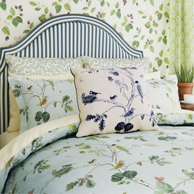 Woodland Chorus Duvet Set Blue Grey