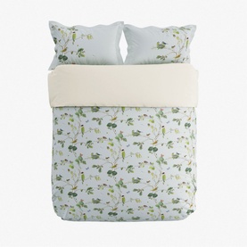 Woodland Chorus Duvet Set Blue Grey